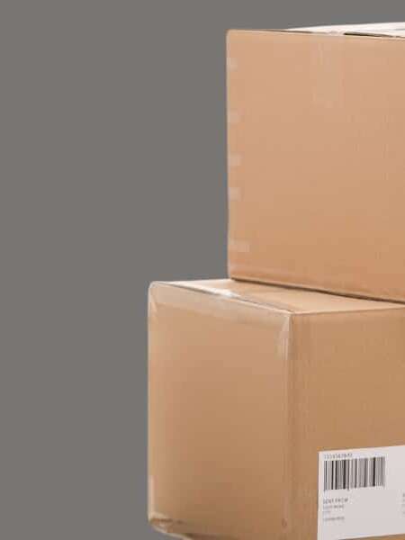 Header image for blog titled Amazon SP-API: Everything your business needs to know. Plain mid-grey background with cut-out image of a stack of two cardboard delivery boxes.