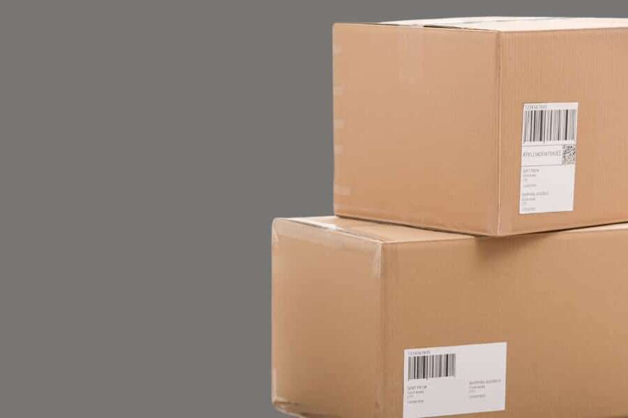 Header image for blog titled Amazon SP-API: Everything your business needs to know. Plain mid-grey background with cut-out image of a stack of two cardboard delivery boxes.
