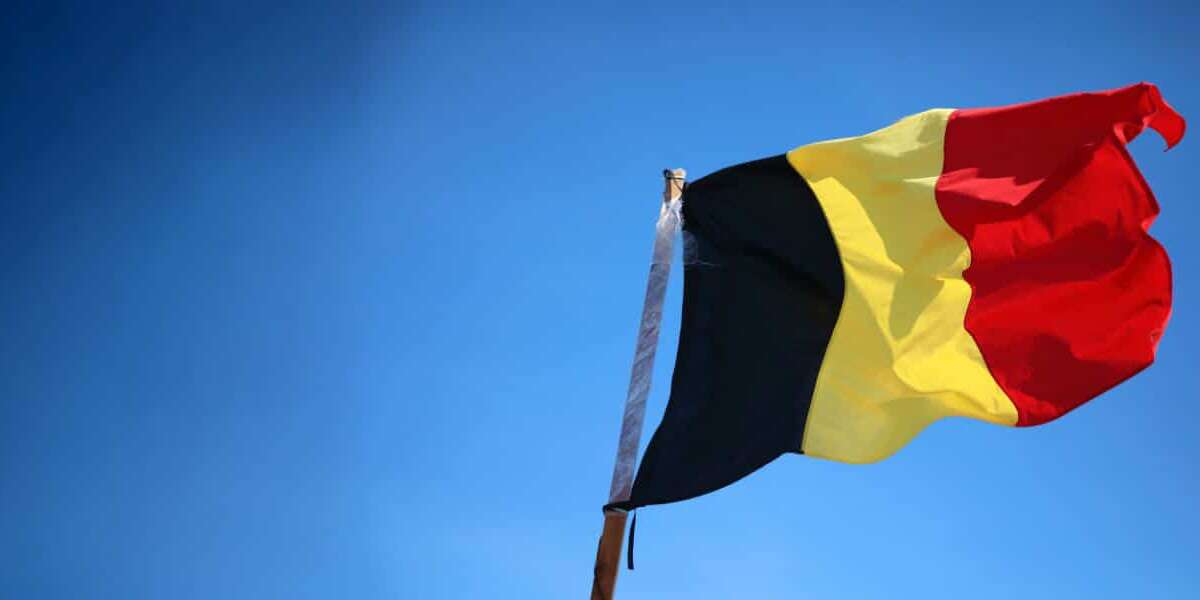 Photo of the Belgian flag flying in a blue sky. Used as a header image for the blog titled 