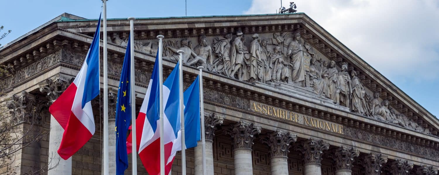 Stock photo of the Assemblee Nationale in France, used as a header image for blog titled: 'France PDP Accreditation: Transalis approved ahead of 2026 eInvoicing mandate'